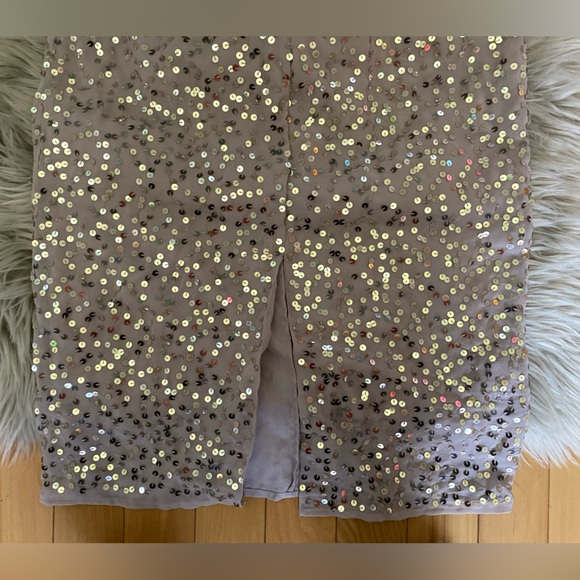 NWT ASOS DESIGN midi dress with batwing sleeve and wrap waist in scatter sequin - Picture 14 of 14